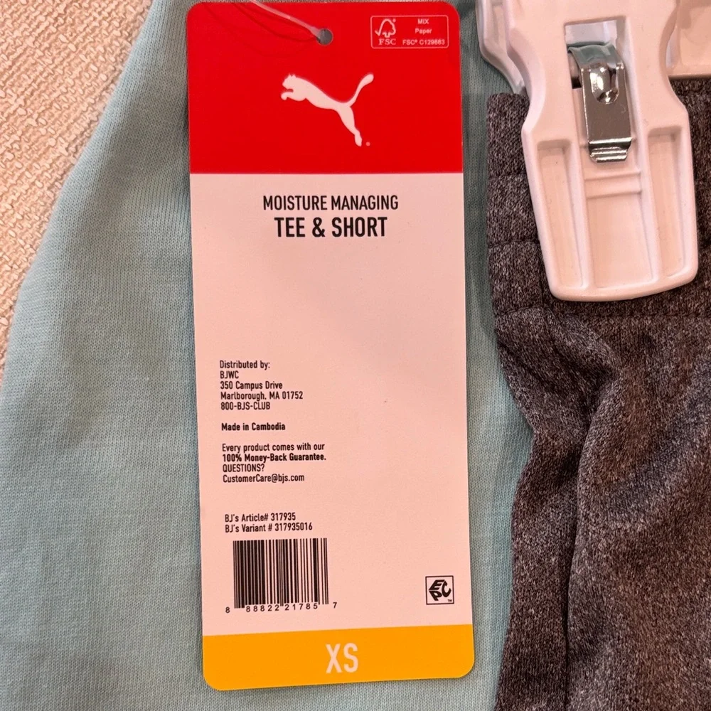 NWT PUMA Moisture Managing TEE & SHORT T-Shirt  (blue/gray) Shorts Set - Picture 6 of 8